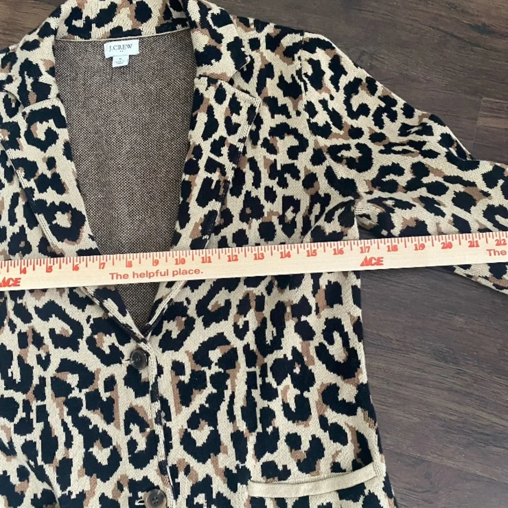 J. Crew Animal  Print 100% Cotton Sweater Blazer S